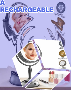 Led mirror makeup box